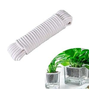 Système d'Irrigation Automatique Pamtns – 25 m de Corde de Mèche en Coton pour Arrosage Goutte à Goutte des Plantes en Pot